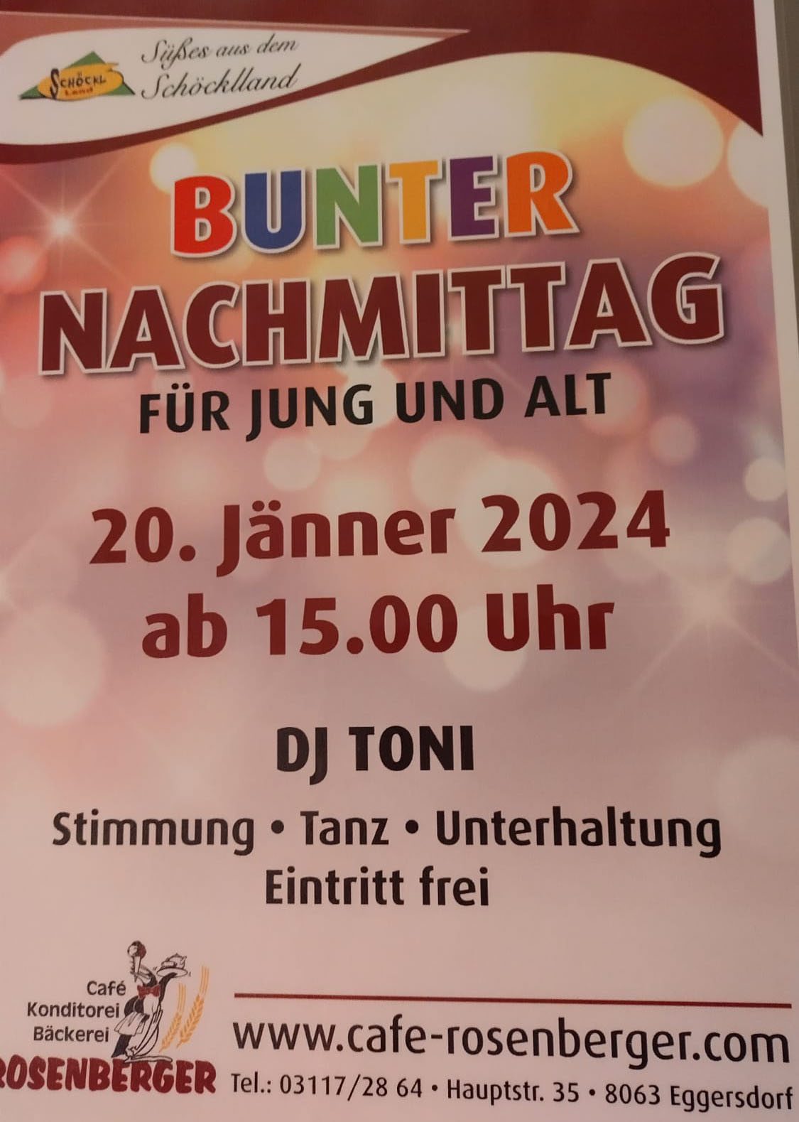 Bunter Nachmittag für Jung und Alt am 20.01.2024 - Musik mit DJ Toni, Stimmung, Tanz und Unterhaltung.